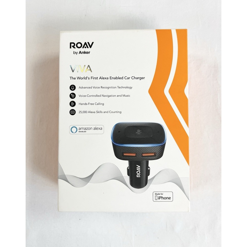 New Roav Anker‎ VIVA Alexa-Enabled Car Charger 2-Port USB Voice Controlled